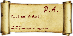 Pittner Antal névjegykártya